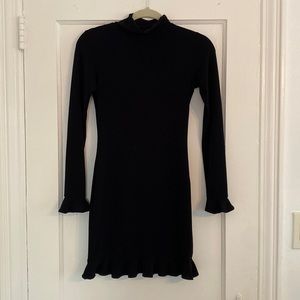 Revolve dress. Size small. Turtleneck. Fitted body with ruffle detail.